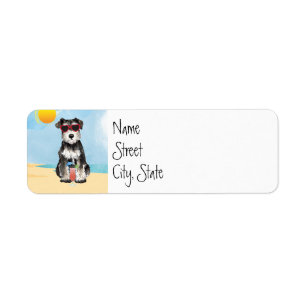 Étiquette de Schnauzer miniature d'été
