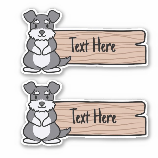 Étiquette de Schnauzer miniature mignonne (Devant)