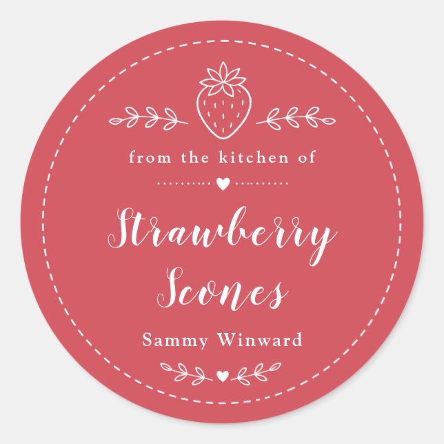Étiquette de Scones aux Fraises Maison (Devant)
