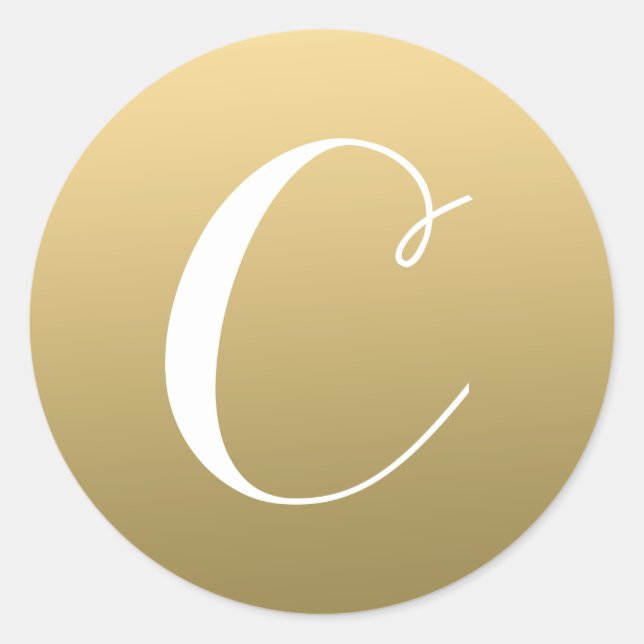 Étiquette de script initial du monogramme d'or (Devant)