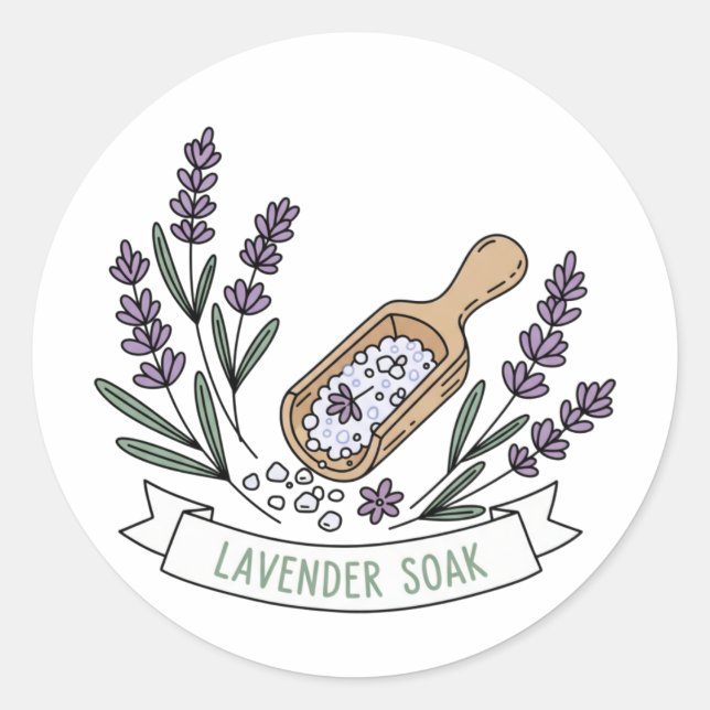 Étiquette de sel de bain apaisant à la lavande | S (Devant)