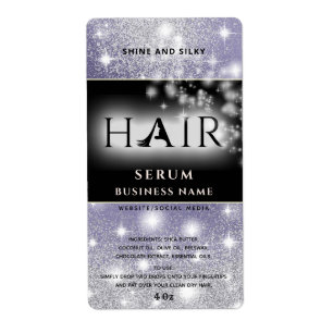 Étiquette de sérum de cheveux brillant moderne