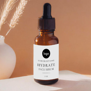 Étiquette de sérum facial minimaliste moderne