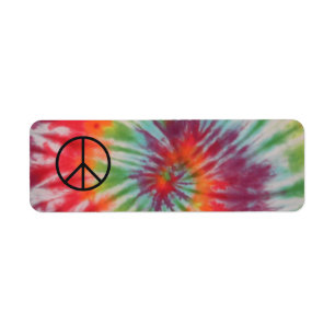 Étiquette de signe de paix de colorant de cravate