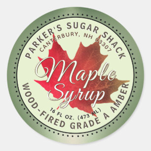 Étiquette de sirop d'érable au bois Feuille d'érab