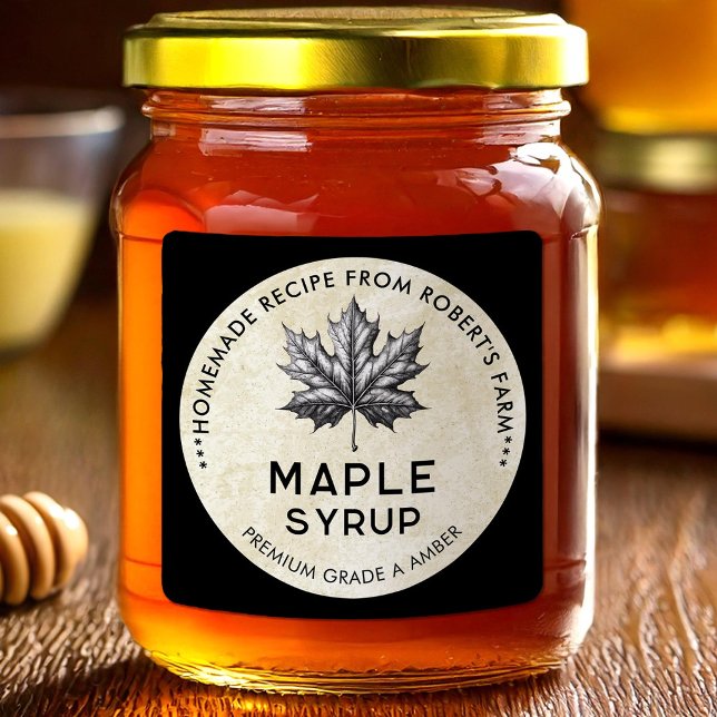 Étiquette de sirop d'érable avec feuille (Créateur téléchargé)