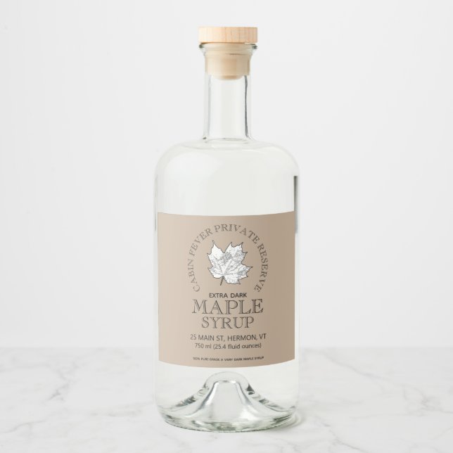 Étiquette de sirop d'érable (bouteille) du logo ci (Devant)