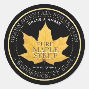 Étiquette de sirop d'érable modifiable à feuille d