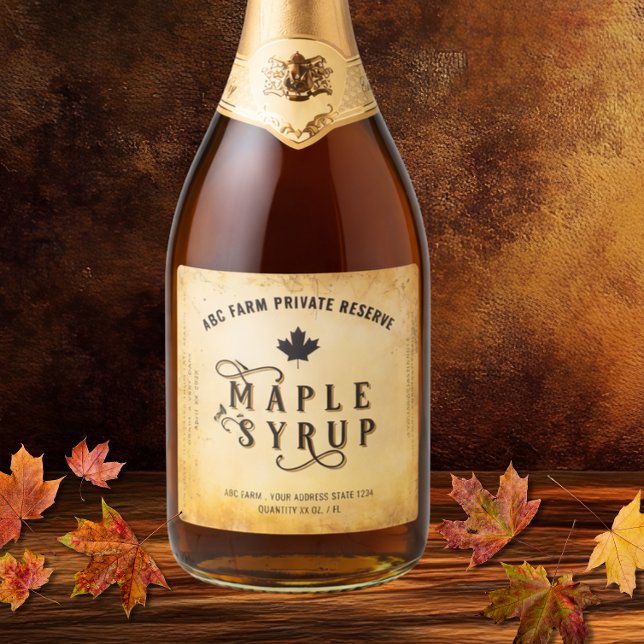 Étiquette de sirop d'érable Private Reserve Vintag (Créateur téléchargé)