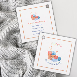 Étiquette de soins Knit et étiquette Hang