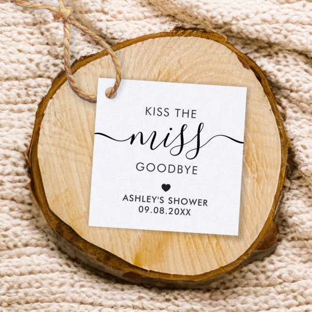 Étiquette de Souhaits de Mariage Kiss the Miss Goo (Créateur téléchargé)