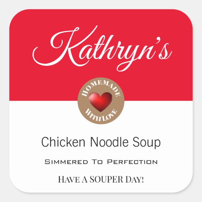 Étiquette de soupe maison personnalisé (Devant)