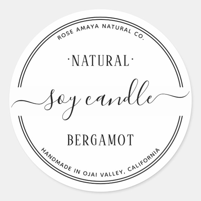 Étiquette de Spa de Beauté de Bougie Simple Modern (Devant)