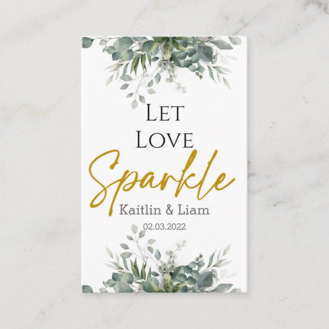 Étiquette de Sparkler de Mariage à l'Eucalyptus Ve (Devant)