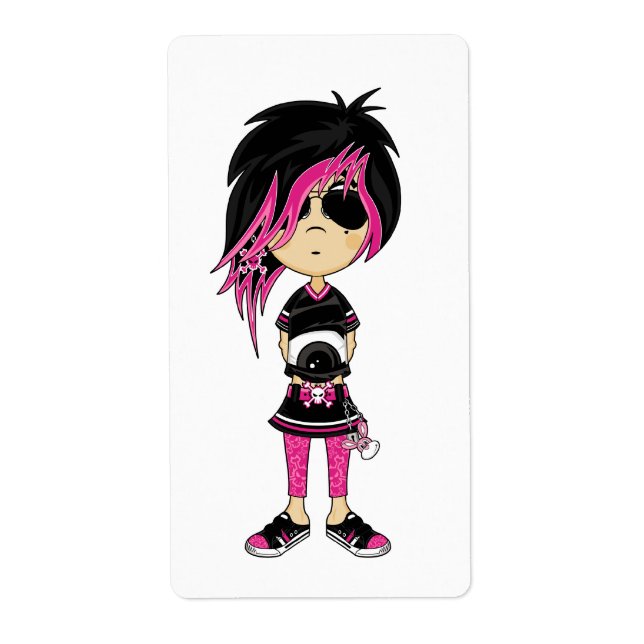Étiquette de sticker pour fille Emo Punk (Devant)