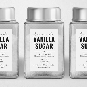Étiquette de sucre vanillé fait maison personnalis