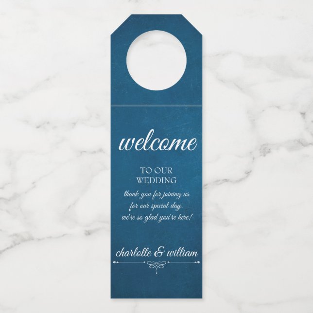 Étiquette de suspension de bouteille de bienvenue  (Devant)