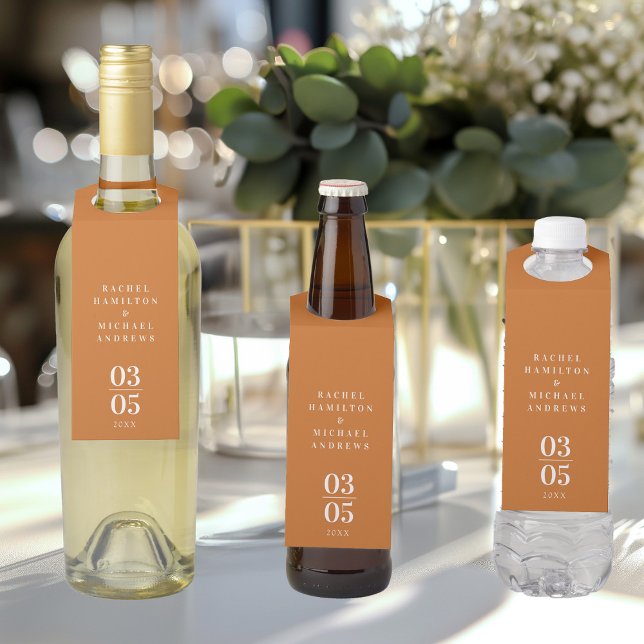 Étiquette de suspension de bouteille de mariage si (Créateur téléchargé)