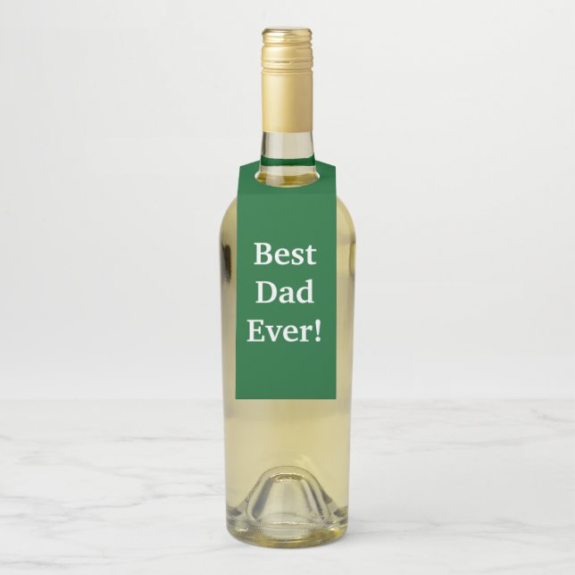 Étiquette de suspension de bouteille Meilleur papa (Sur bouteille)