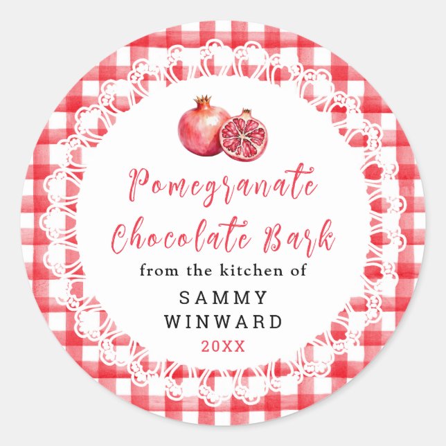 Étiquette de tablette de chocolat aux grenades mai (Devant)
