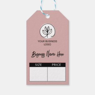 Étiquette de taille et de prix rose poussiéreux mo