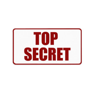 Étiquette de taille moyenne très secret
