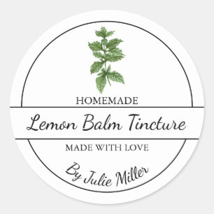 Étiquette de teinture de mélisse simple fait maiso