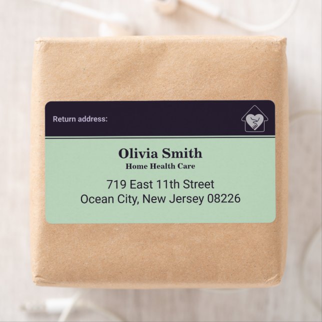 Étiquette de texte et de logo personnalisés pour l (En situation)