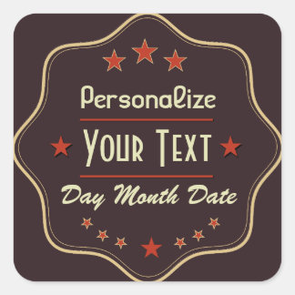 Étiquette de texte personnalisée rétro classique
