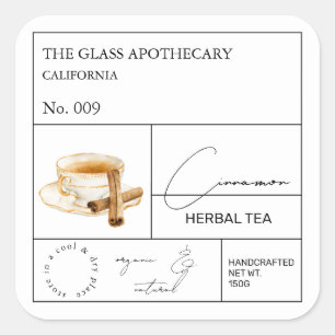 Étiquette de thé à base de plantes apothecaire