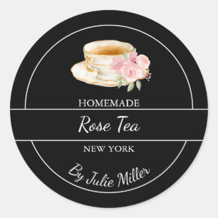 Étiquette de thé de rose fait maison simple