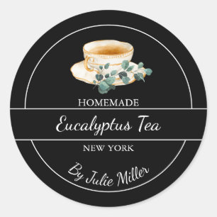 Étiquette de thé Eucalyptus maison simple