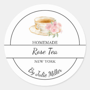 Étiquette de thé Rose maison simple