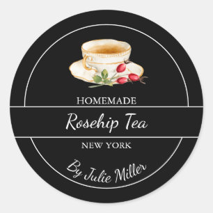 Étiquette de thé Rosehip maison simple