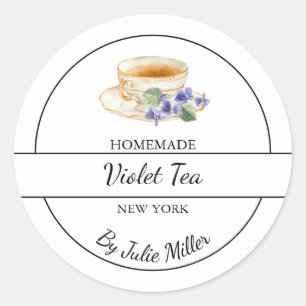Étiquette de thé violet fait maison simple