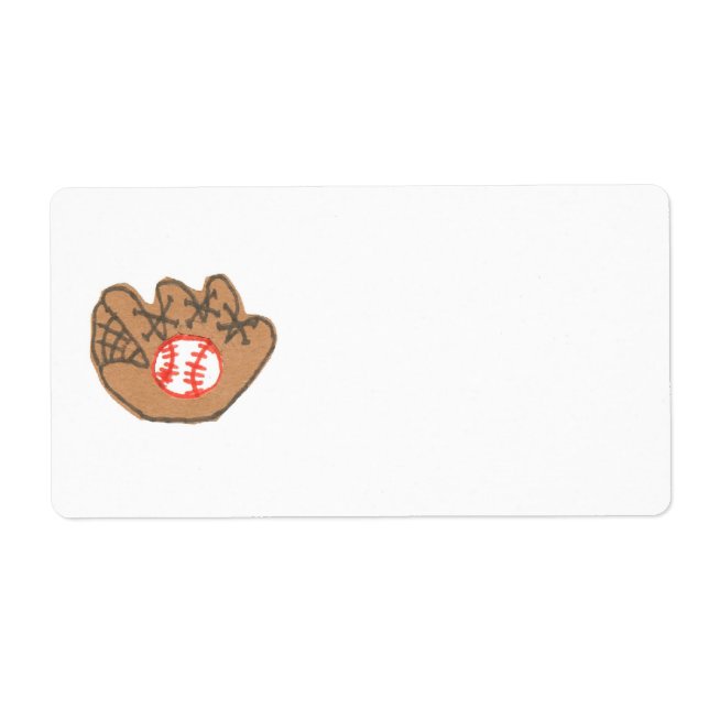 Étiquette de thème de baseball -- écrivez / imprim (Devant)