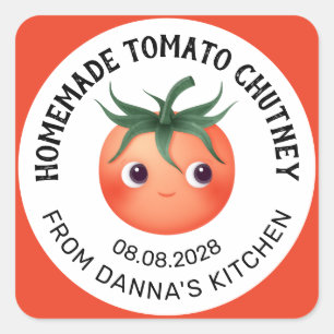 Étiquette de tomate maison avec tomate bébé