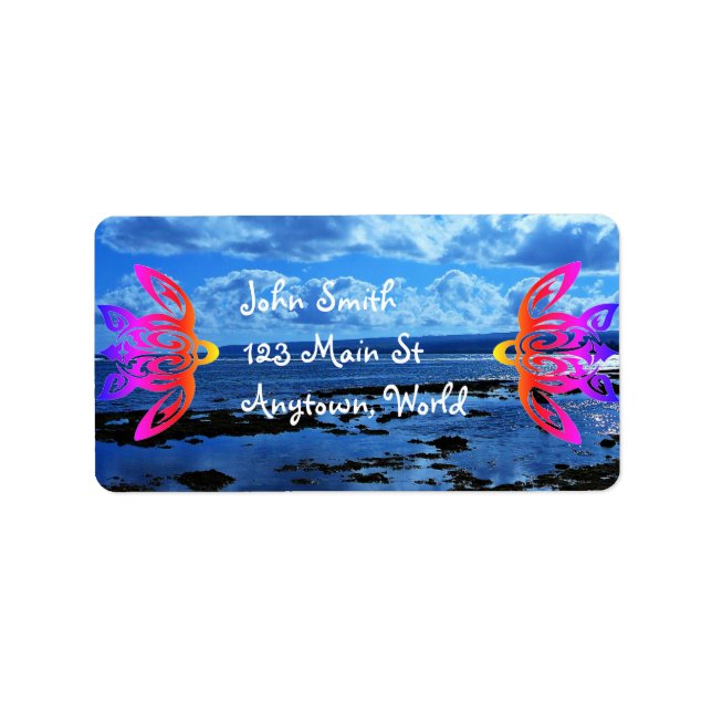 Étiquette de tortue de Honu hawaïen (Devant)