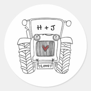 Étiquette de tracteur de Mariage campagnard person