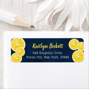 Étiquette de tranches de citron aquarelle