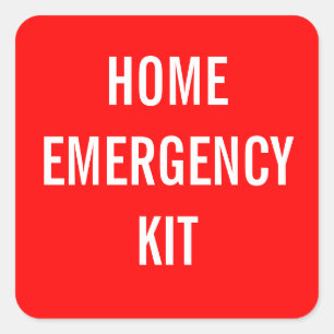 Étiquette de trousse d'urgence Red Home