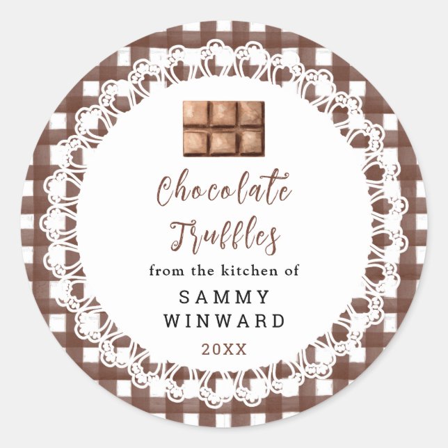 Étiquette de Truffes au Chocolat Maison (Devant)