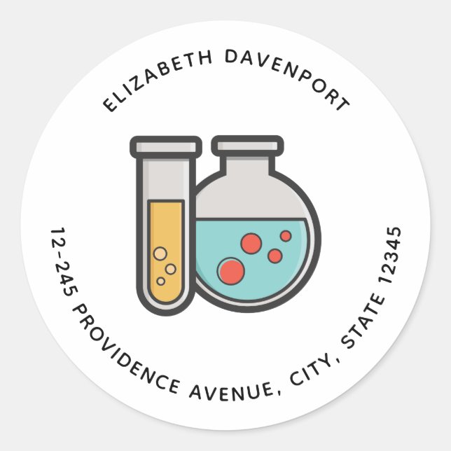 Étiquette de tube à essai et de bécher de chimie (Devant)