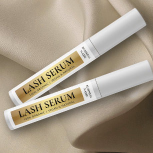 Étiquette de tube cosmétique Gold Lash Serum Masca
