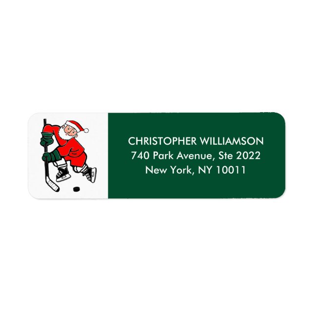 Étiquette de vacances de hockey (Devant)