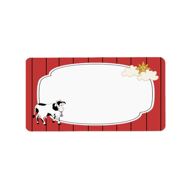 Étiquette de vache noir et blanc (Devant)
