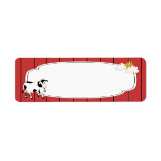 Étiquette de vache noir et blanc