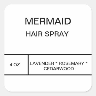 Étiquette de vaporisateur de cheveux Mermaid