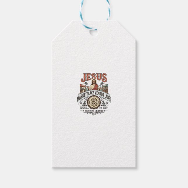 Étiquette de vendeur du marché de Jésus Marché de  (Devant)