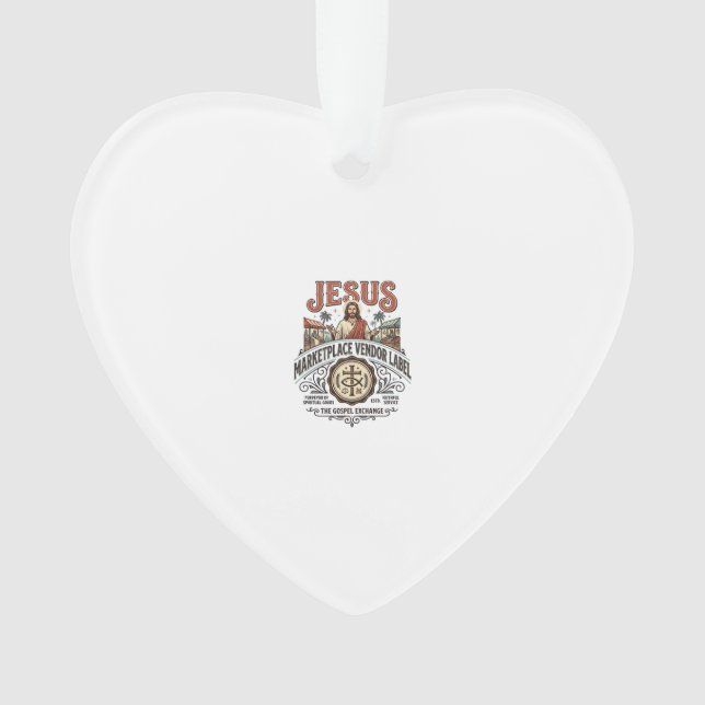 Étiquette de vendeur du marché de Jésus Marché de  (devant)